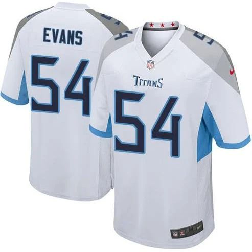 Men Tennessee Titans 54 Rashaan Evans Nike White Game NFL Jersey